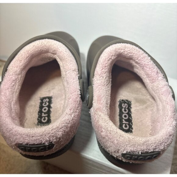 Crocs Classic Lined Clog With Pink Fleece Lining Little Kids Size C 8-9 - Picture 8 of 9